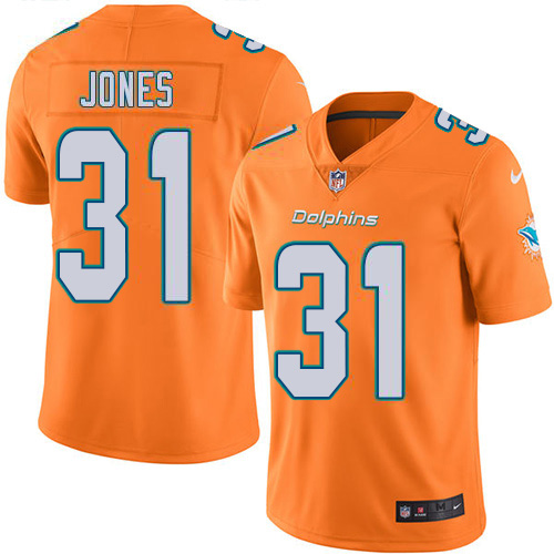 Nike Miami Dolphins 31 Byron Jones Orange Green Youth Stitched NFL Limited Rush Jersey